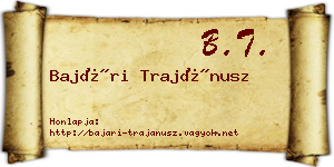 Bajári Trajánusz névjegykártya